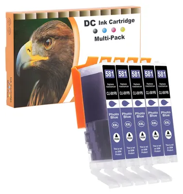 Produktbild von D&C 5X Foto blau Druckerpatronen Kompatibel für Canon CLI-581 XXL Ersatz für Canon Pixma TR7550 TR8550 TS6150 TS6151 TS6250 TS6251 TS8150 TS8151 TS8152 TS8250 TS8251 TS8252 TS9150 TS9155 TS9550