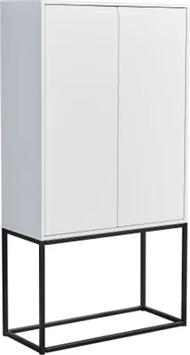 Produktbild von Barschrank >Bar 3< 10 Fächer, Halterung für Weingläser, Weiß matt - 79x156x38cm (B/H/T)