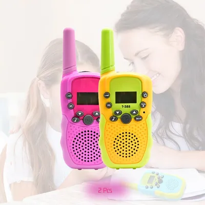 Produktbild von Kinder Walkie Talkie 2PCS Outdoor Remote Control Interaktives Spielzeug mit Hintergrundbeleuchtung LCD-Taschenlampe Urlaub Geschenk für Jungen und Mädchen