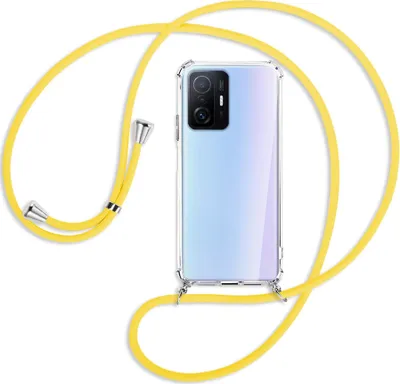 Produktbild von Handykette Backcover-Schutzhülle mit Band (Metall silberfarben) für Xiaomi Mi 11T - gelb