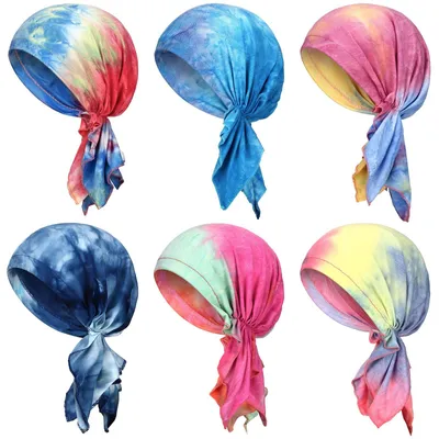 Produktbild von Geyoga 6 Stück Damen Baumwolle Turban Mütze, Vorgebundene Kopfbedeckung Kopftüch