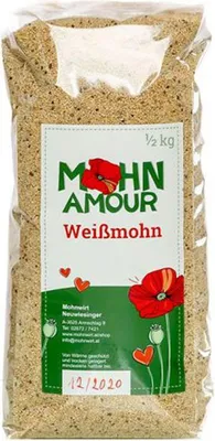 Produktbild von Waldviertler Weißmohn 500 g – ungemahlen, ideal zum Verkochen – Mohn Amour