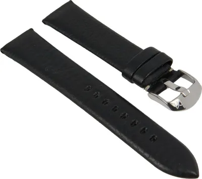 Produktbild von Uhrenarmband Breitdornschließe schwarz echt Leder Minott 27950, Stegbreite:18mm