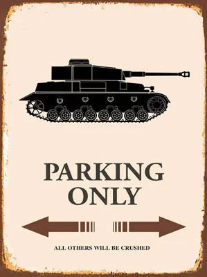 Produktbild von vianmo Holzschild 40x30 cm Panzer parking only