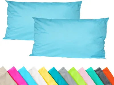 Produktbild von JACK 2er Set Outdoor Kissenhülle Kissenbezug 30x50cm Wasserfest Sitzkissen Lounge Kissen Garten Stuhl Lotus Effekt, Farbe:Hellblau