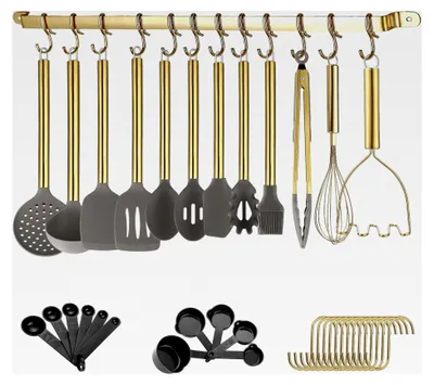 Produktbild von Küchenutensilien Set 38-teiliges Silikon Kochutensilien Set mit Utensilienhalter, Löffelspatel Set, Antihaft Küchenhelfer, spülmaschinenfest
