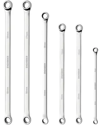 Immagine prodotto di Set di chiavi a bussola a due fori, 8 pezzi, extra lunghe, in acciaio CV, da 8 mm a 19 mm