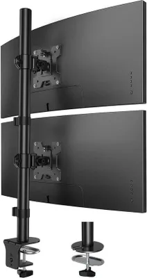 Obrázek produktu pro Stojan pro dva monitory - Stohovatelný stojan - Ergonomická práce - Výškově nastavitelný - Pro monitory 17-32 palců - Černý