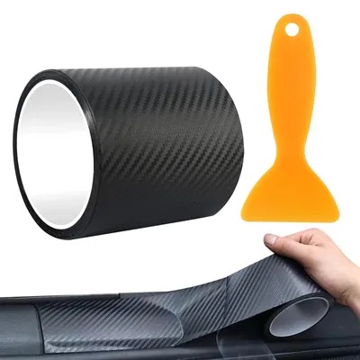 Productafbeelding van Zwarte autobeplakking, 10 cm * 300 cm, zelfklevende carbonfolie, carbonfolie voor lakbescherming