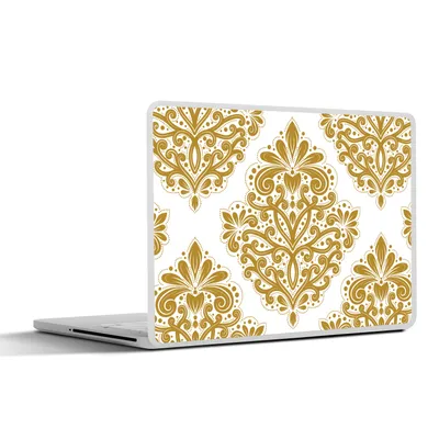 Produktbild von MuchoWow® Laptop Aufkleber Sticker Cover Vintage - Blumen - Gold - Muster 30x21 cm - Sticker für Laptop - Selbstklebend