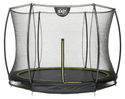 Image de EXIT Silhouette Trampoline ø366cm – avec Filet de sécurité – Enterré – Rond – pour Enfants – Noir