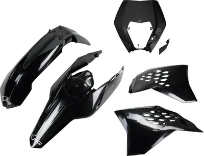 Zdjęcie produktu dla Zestaw plastikowy Ufo Ktm Exc/exc-f 2009-2011 z reflektorem Ktkit520-001 czarny czarny jeden rozmiar