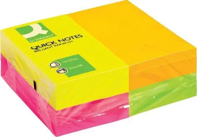 Obrázek produktu pro Q-CONNECT KF01350, Obdélník, Zelená, Purpurová, Oranžová, Žlutá, 76 mm, 127 mm, 819 g, 100 listy