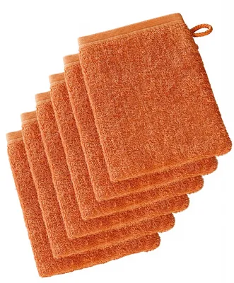 Produktbild von waschlappen 22 x 15 cm Baumwolle orange 6 Stück