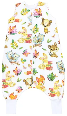 Produktbild von TupTam Baby Sommer Schlafsack mit Beinen 0.5 TOG  e Materialien unwattiert Unisex, Farbe: Fuchs Eule Hase, Größe: 74-86