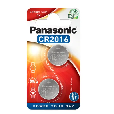 Obrázok produktu pre Panasonic CR-2016EL/2B, Batéria na jedno použitie, CR2016, Lítium, 3 V, 2 kusov, 165 mAh