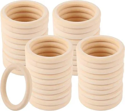 Produktbild von Holzringe zum Basteln 40 Stück 80mm unbehandelt Natur
