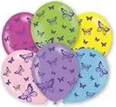Obrázek produktu pro 6 latexových balónků Schmetterling 27,5 cm