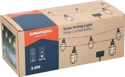 Immagine prodotto di Grundig Solar fairy lights - Lampada da esterno solare - Fiaccole da esterno 10 lampade LED - Lampada da esterno resistente alle intemperie - Bianco caldo - IP44
