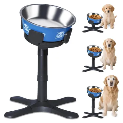 Produktbild von Erhöhte Hundefutter- und Wassernapf mit 3 Höhen - 1200 ml - Schwarz
