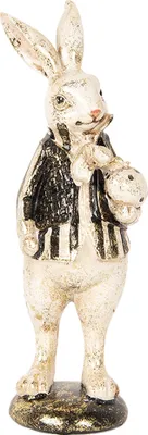Image de Clayre & Eef Figurine de décoration Lapin 25 cm Beige Plastique
