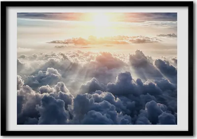 Produktbild von Bild - Bilder - Bilderrahmen - 70 cm x 50 cm - MDF-Rahmen, Wandkunst Wolken aus der Luft