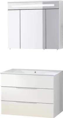 Produktbild von Fackelmann KARA Badmöbel Set 3-teilig, 80 cm, Weiß, Keramik, 2 Schubladen
