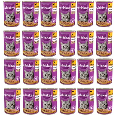 Productafbeelding van WHISKAS met kip in gelatine - natvoer voor katten - 400g