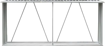 Produktbild von "SALE 2026"Kaminholzregale - Grau Brennholzlager aus verzinktem Stahl 330x84x152cm Grau Stabli Möbel7670876