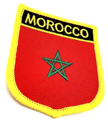 Aufbügelbare Stoff-Applikation Marokko-Flagge, 1 Stück