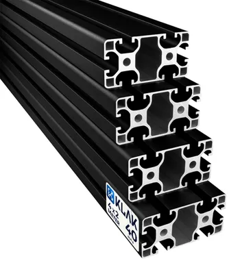 Produktbild von KLAK 40/80 - Aluprofil 4 Stück 40x80mm 2m System-, Montage-, Konstruktionsprofil Nut 8 schwarz