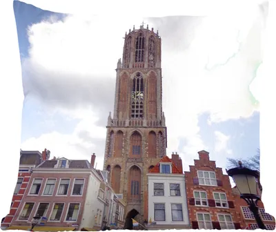 Produktbild von MuchoWow® Zierkissen Sofakissen Wohnzimmer Dekokissen 50x50 cm Utrecht - Domturm - Wolken - Komfort - Sofakissen
