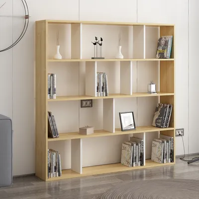 Obrázek produktu pro Skye Decor, Hodbi - Oak, White, knihovna, dub, 100% MELAMINOVANÁ DŘEVOTŘÍSKOVÁ DESKA, 145,2 x 25 x 145 cm