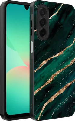 Productafbeelding van Smartphonica telefoonhoesjeGeschikt voor Samsung Galaxy A26 met marmerprint - TPU achterkant hoesjeMarmerdesign - Groen Goud