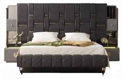 Immagine prodotto di Letto 2x comodini Mobili da camera di alta qualità Struttura in legno Mobili di design