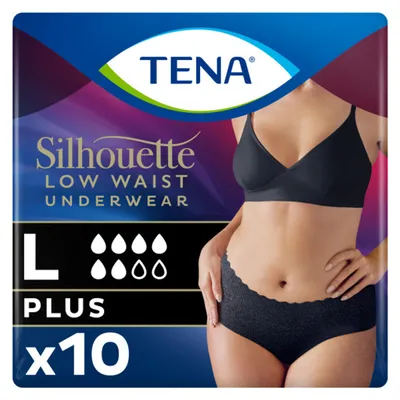 Productafbeelding van Tena Silhouette Plus Noir - Lage Taille L (10 stuks)