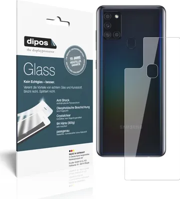 Produktbild von 1x Schutzfolie für Samsung Galaxy A21s Rückseite - Anti-Shock 9H Folie dipos Glass Kunststoffglas