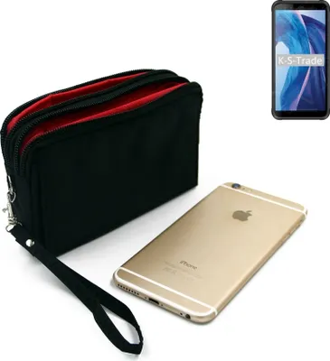 Produktbild von K-S-Trade Schutz Hülle Handy Hülle kompatibel mit Blackview BV6300 Gürteltasche Travelbag Handytasche mit Zusatzfächern, schwarz