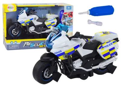 Immagine prodotto di Motocicletta da guidare fai da te della polizia con luci e suoni, colore bianco