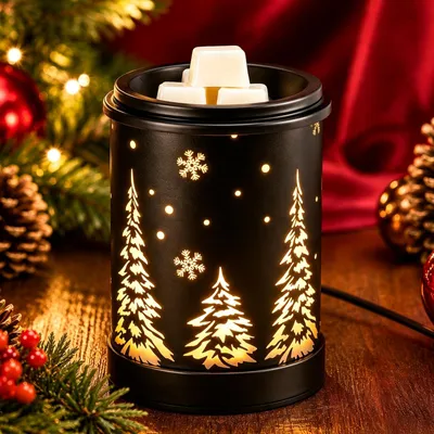 Duftlampe elektrisch, Weihnachtsbaum-Gravur, 25 W, 100 ml