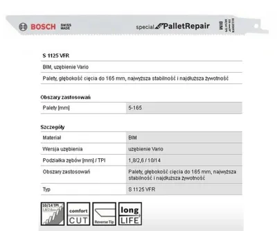 BOSCH Säbelsägeblatt S 1125 VFR 225 mm BIMETALL 5 Stück