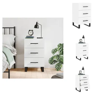 Zdjęcie produktu dla vidaXL Stolik nocny biały 40x40x66 cm materiał drewnopochodny - Stoliki nocne