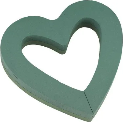 Produktbild von OASIS® Nass-Steckschaum Herz offen Shelbey, Hochzeitsdeko, Foam Frames Hartschaumboden, grün, 37x36x6cm - Nasssteckmasse