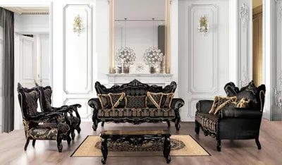 Immagine prodotto di Divano Chesterfield barocco a tre posti in tessuto oro divano d'arredo