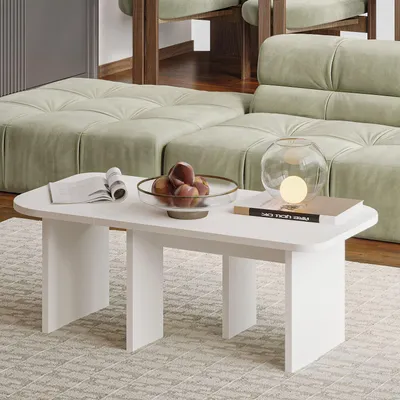 Obrázok produktu pre Skye Decor, kvalitná sada konferenčných stolíkov (2 kusy), biela, 90 x 35 x 45 cm | 100 % melamínom potiahnutá drevotriesková doska, hrúbka: 18 mm | Ideálne do moderného interiéru, elegantné a funkčné.