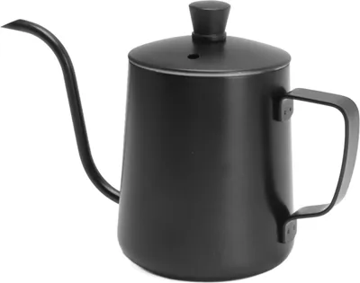 Imagen del producto de Cafetera de acero inoxidable 304, con pico largo y estrecho tipo "cuello de cisne", de 350 ml, color , con tapa