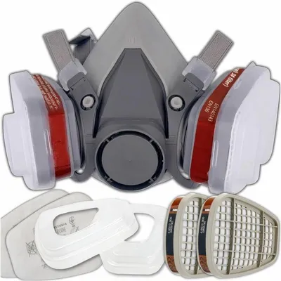 Produktbild von Halbmaske Atemschutz Mit P3 Filtern Und Aktivkohlefilter Set Gegen Staub Dämpfe Lackierarbeiten Wiederverwendbar