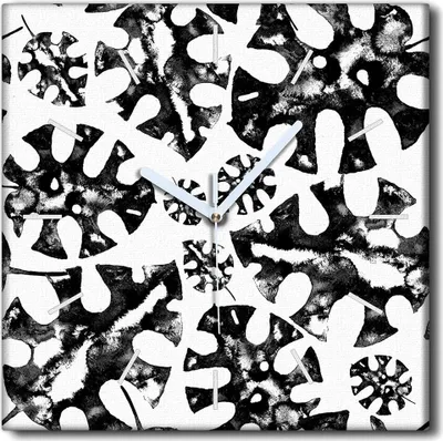 Produktbild von Coloray Uhr auf Leinwand 30x30 cm Wand Uhr Dekoration Wohnzimmer Segeltuch weiße Zeiger -Tropen Sommerdschungel.