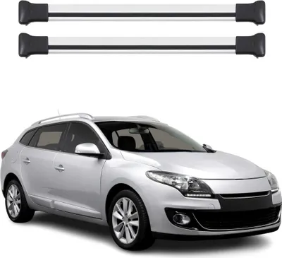 Image de Barres de toit transversales pour Renault Megane 2009-2016 Aluminium Gris