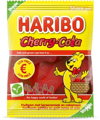 Produktbild von Haribo Cherry-Cola Fruchtgummi 160g – Fruchtig-süßer Cola-Kirsch-Snack
